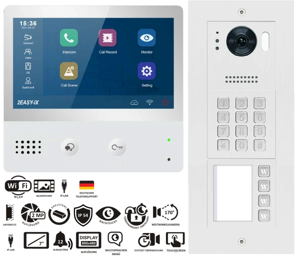 IP Sprechanlage 4 Familienhaus IP Videohausklingel mit Keypad Zutritskontrolle